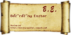 Bárány Eszter névjegykártya