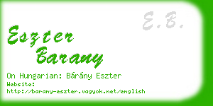 eszter barany business card